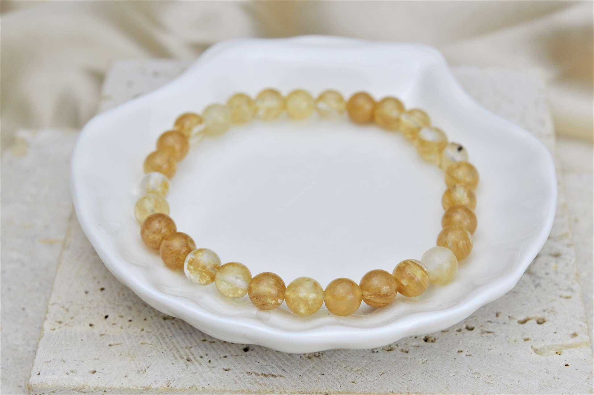 pravý CITRÍN 6mm - Hojnosť, Radosť, Šťastie, Zdravé trávenie, Znižuje Strach a Obavy