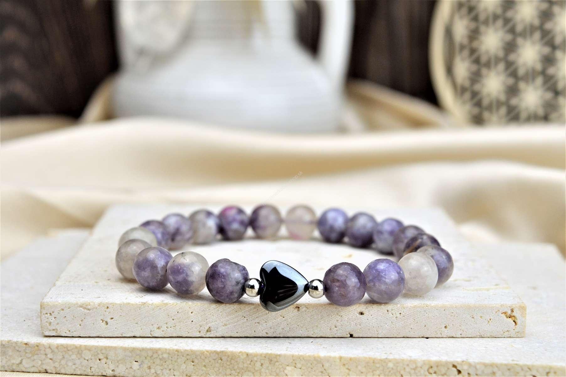 TURMALÍN SLIVKOVÝ+HEMATIT- Empatia, Liečenie, Napojenie na Dušu, Zaceľuje Auru, Ochrana, Uzemnenie