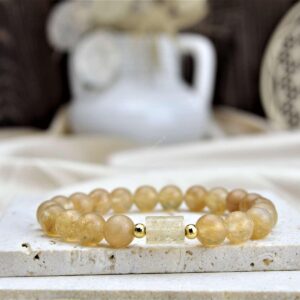 pravý CITRÍN 8mm #3- Hojnosť, Radosť, Šťastie, Zdravé trávenie, Znižuje Strach a Obavy