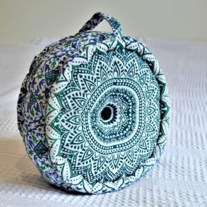 Meditačný vankúš MANDALA s rukoväťou modrý 32cm