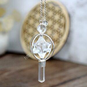 Kyvadlo KRYŠTÁĽ s Merkabou, Obeliskom a Guľou