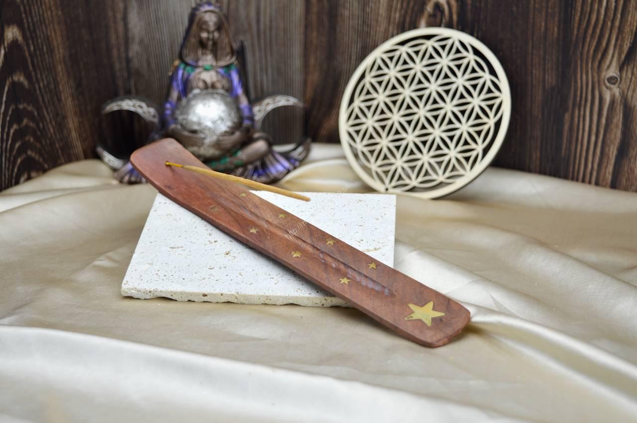 Drevený stojan na vonné tyčinky - Päťcípa hviezda