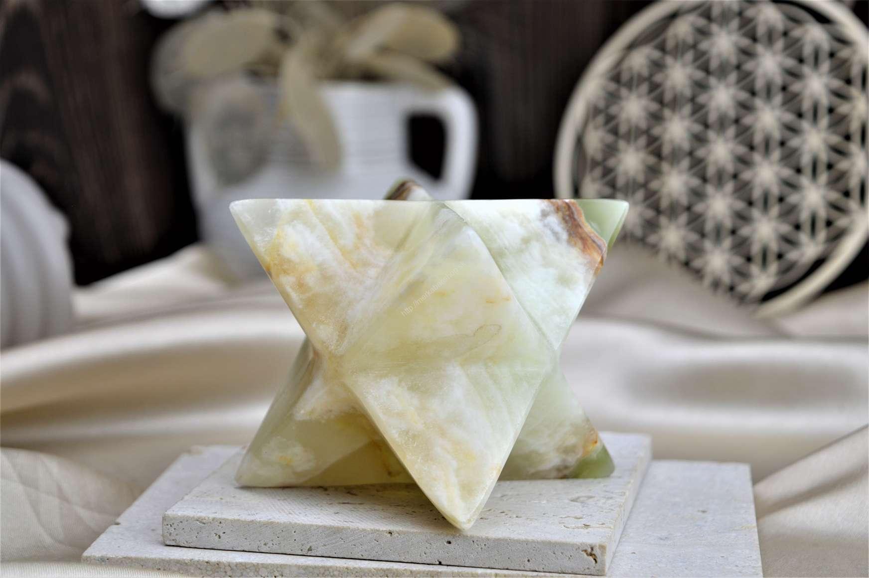 Merkaba z ÓNYXU/ARAGONITU #3 - 11,5cm , 0,5kg – Obrázok 2