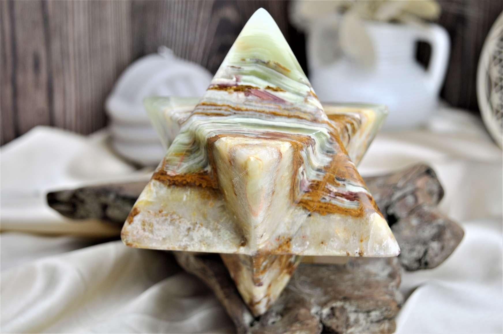 Merkaba z ÓNYXU/ARAGONITU #4 - 14cm , 0,9kg – Obrázok 3