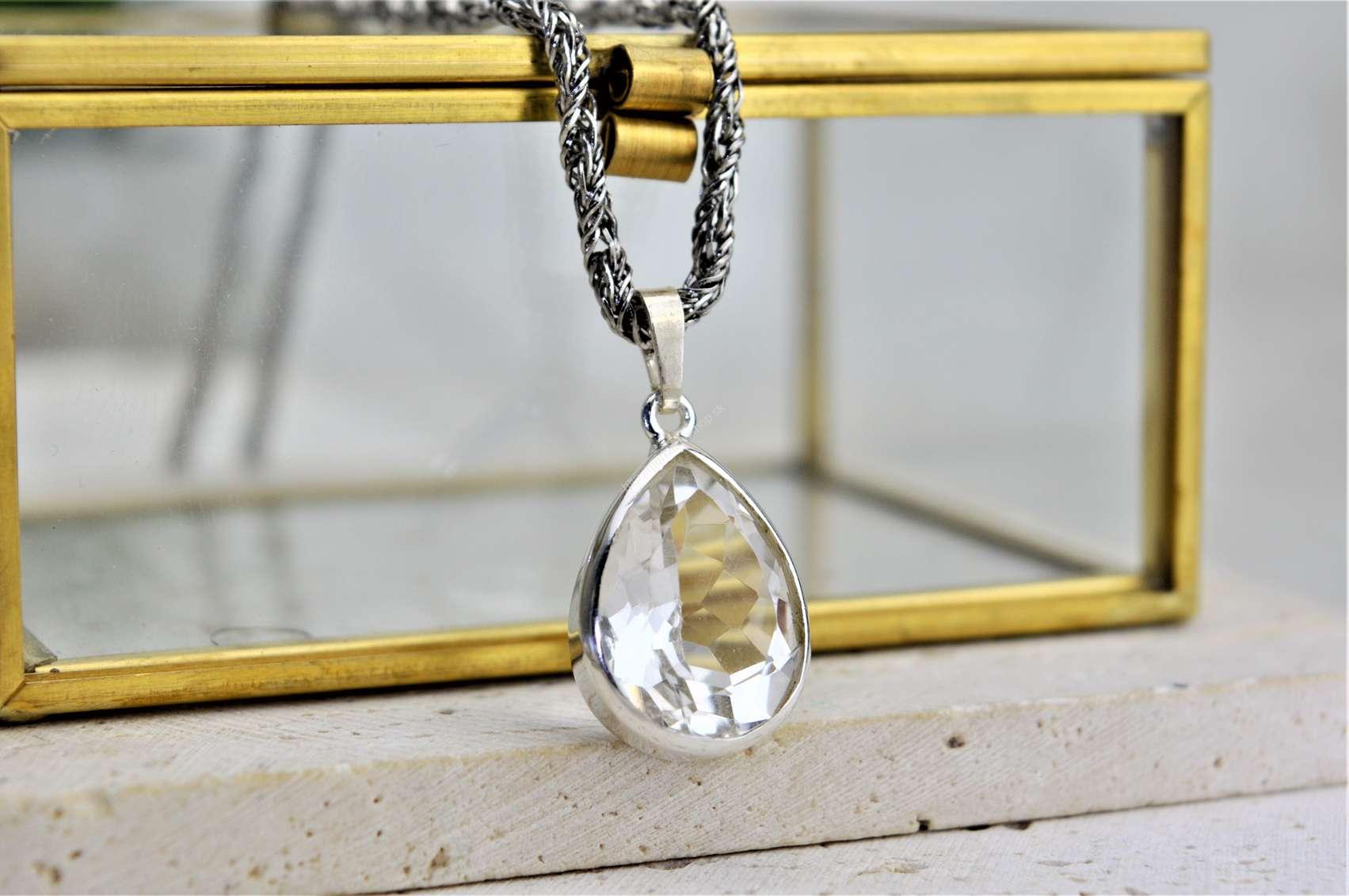 Strieborný prívesok KRIŠTÁĽ briliantový brus - Svetlo na Zemi, Majster liečiteľ, Manifestovanie, Sila, Energia – Obrázok 2