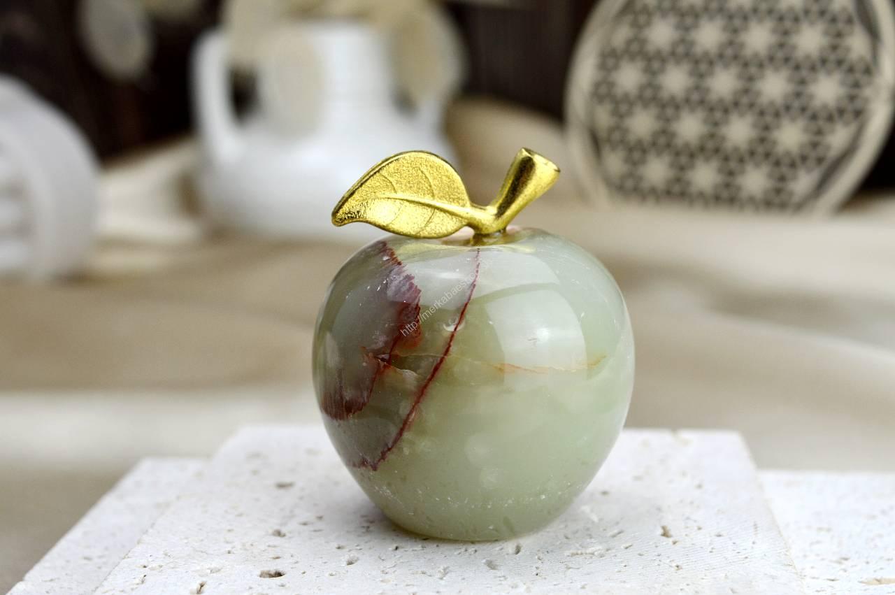 Jabĺčko Prosperity a Šťastia ZLATÝ ÓNYX / ARAGONIT malé #3 – Obrázok 2