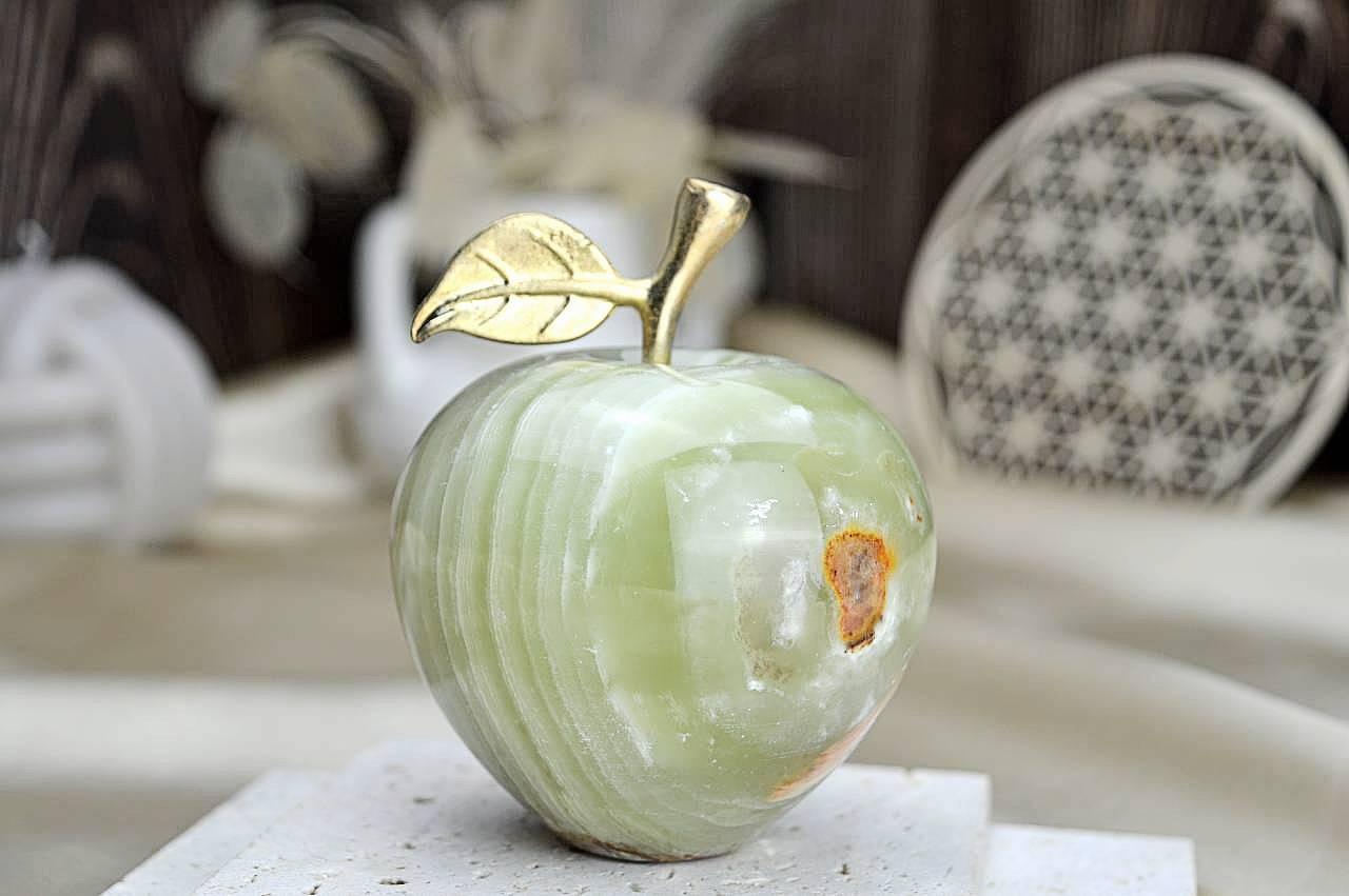 Jabĺčko Prosperity a Šťastia ZLATÝ ÓNYX/ARAGONIT veľké #6