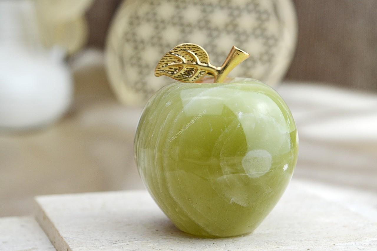 Jabĺčko Prosperity s Šťastia ZLATÝ ÓNYX / ARAGONIT malé #4