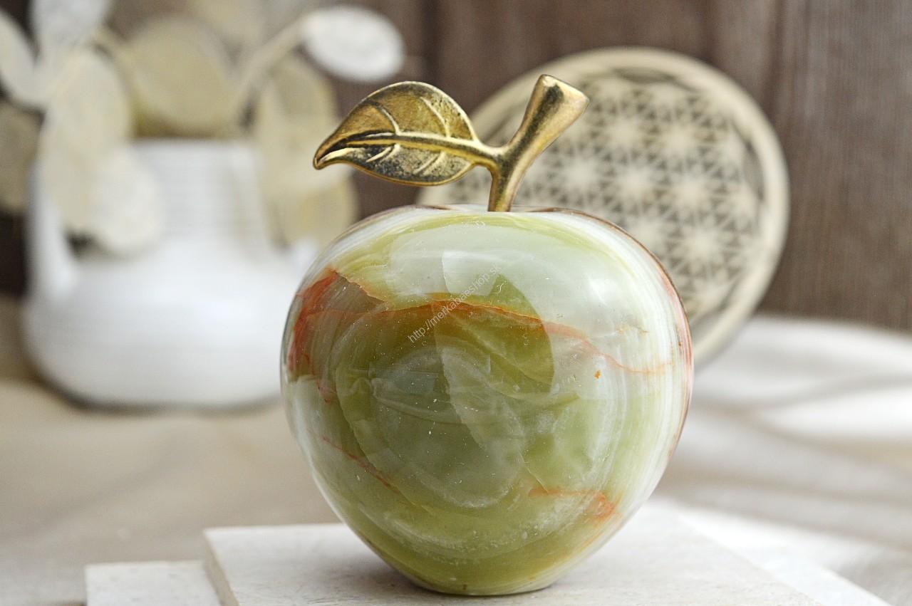 Jabĺčko Prosperity a Šťastia ZLATÝ ÓNYX / ARAGONIT veľké #2