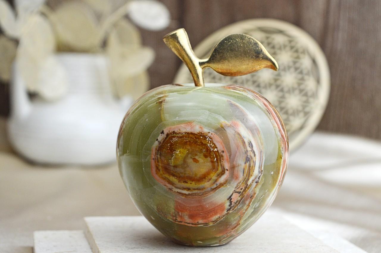 Jabĺčko Prosperity a Šťastia ZLATÝ ÓNYX / ARAGONIT veľké #2 – Obrázok 2