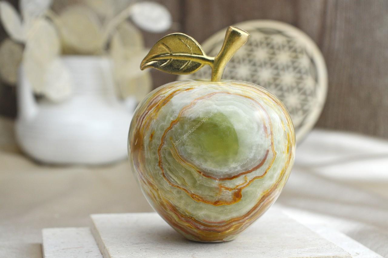 Jabĺčko Prosperity a Šťastia ZLATÝ ÓNYX/ARAGONIT veľké #7