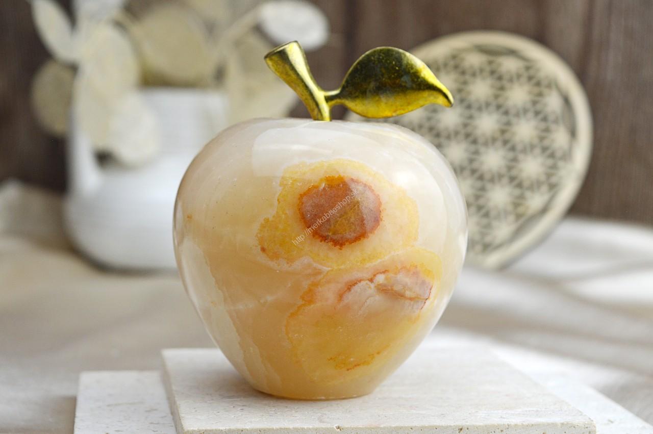 Jabĺčko Prosperity a Šťastia ZLATÝ ÓNYX/ARAGONIT veľké #8 – Obrázok 2