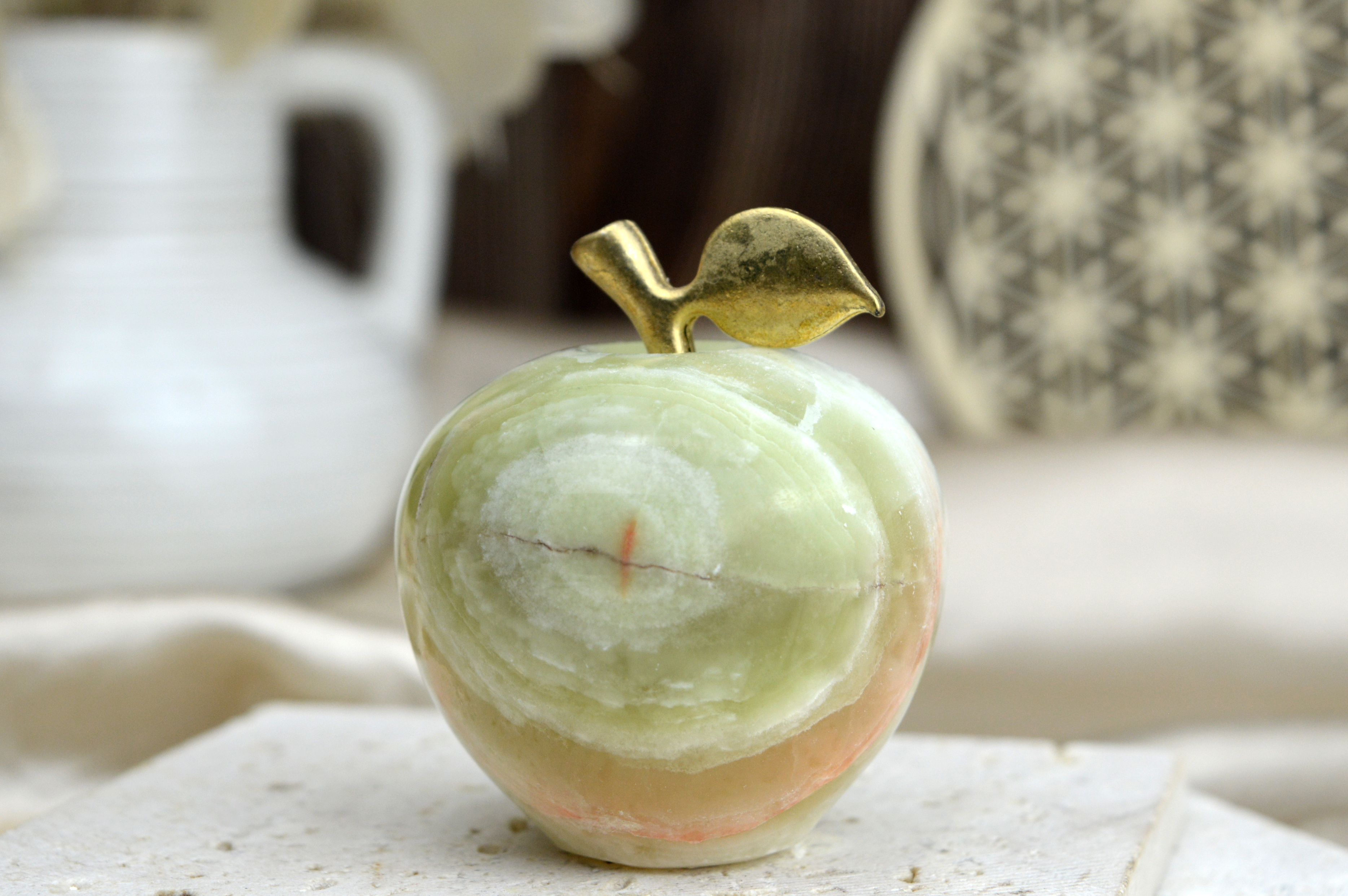 Jabĺčko Prosperity a Šťastia ZLATÝ ÓNYX / ARAGONIT malé #12 – Obrázok 2