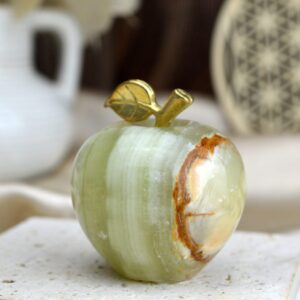 Jabĺčko Prosperity a Šťastia ZLATÝ ÓNYX / ARAGONIT malé #9