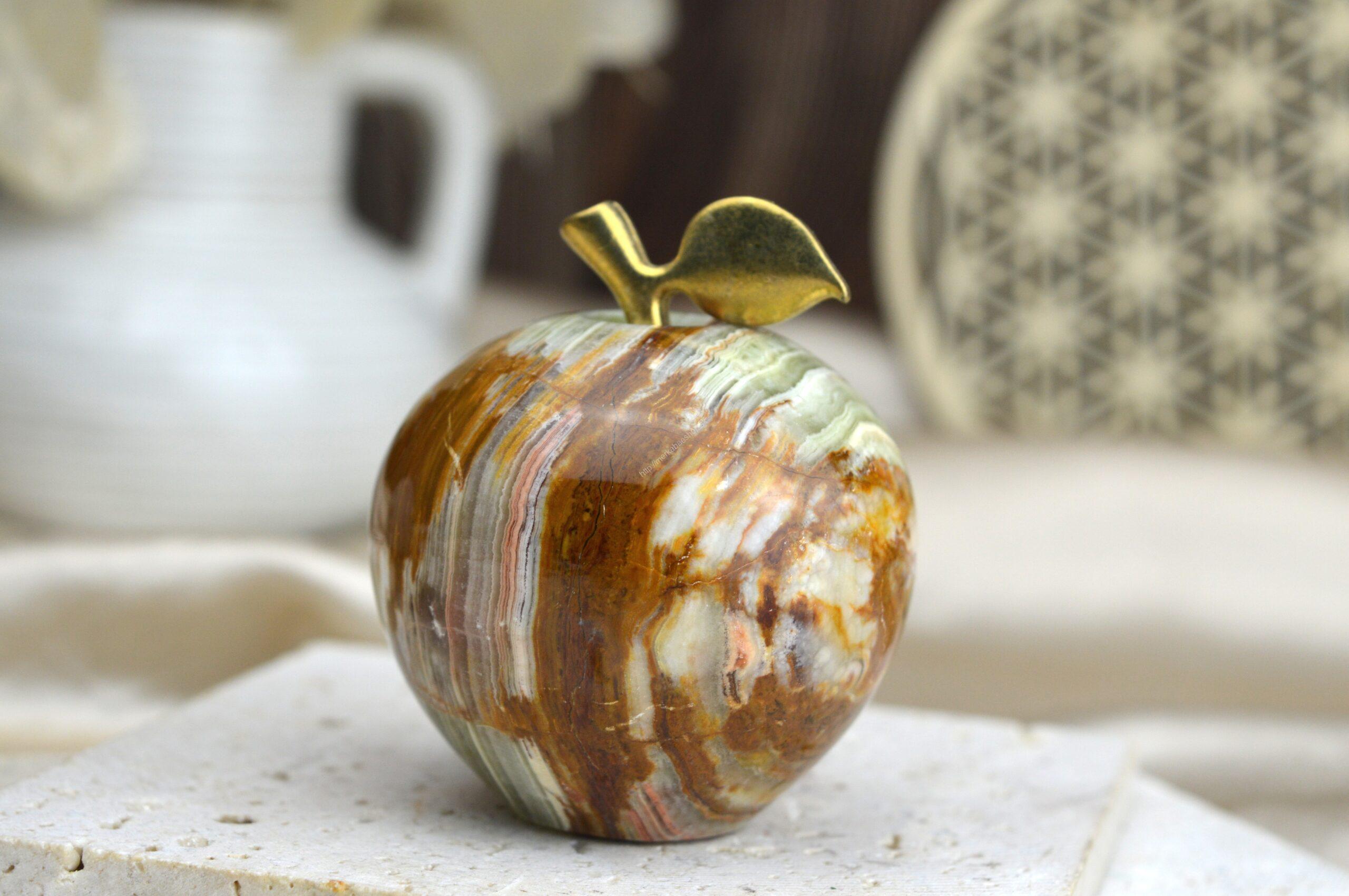 Jabĺčko Prosperity a Šťastia ZLATÝ ÓNYX / ARAGONIT malé #11 – Obrázok 2