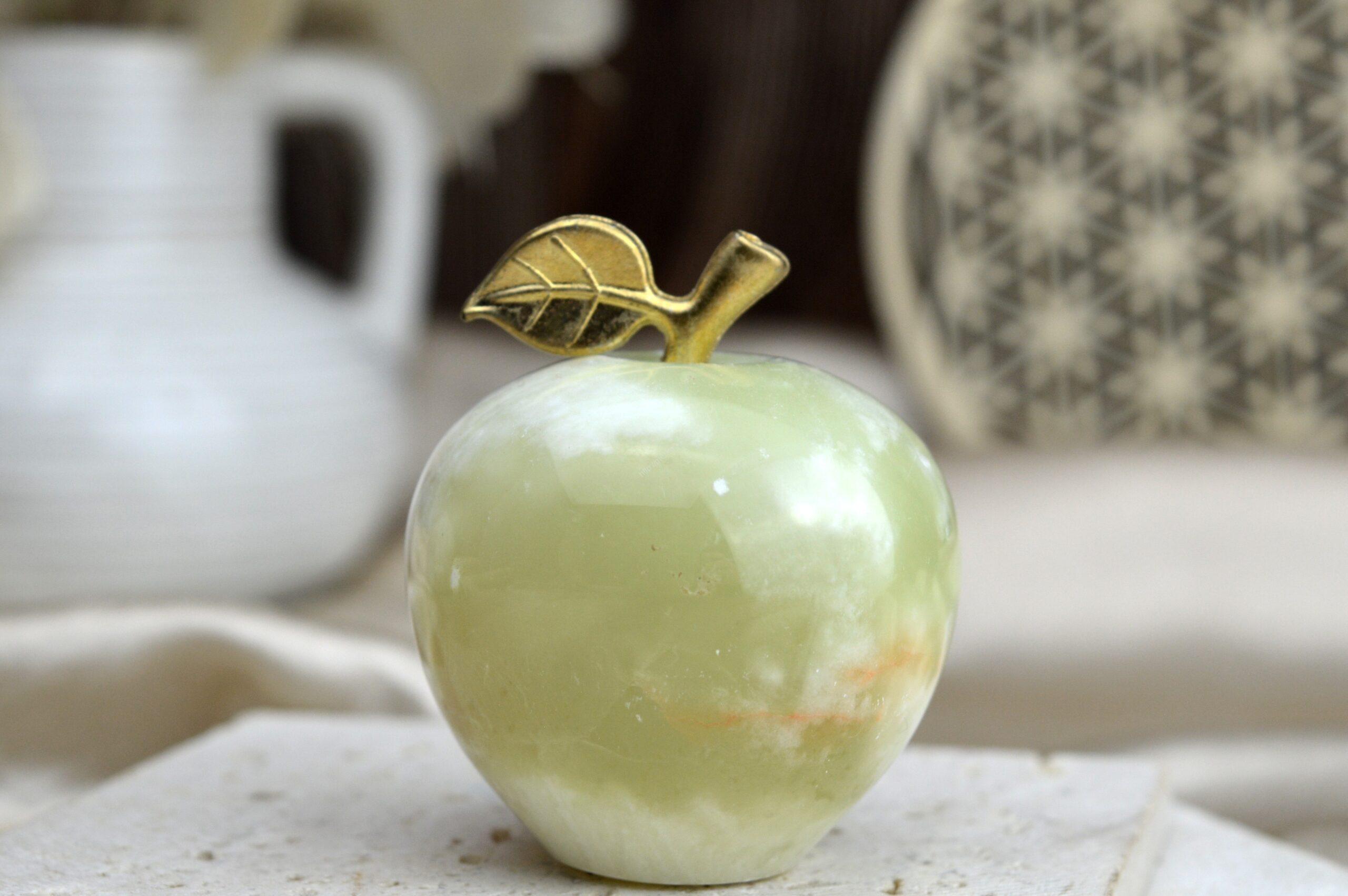 Jabĺčko Prosperity a Šťastia ZLATÝ ÓNYX / ARAGONIT malé #12