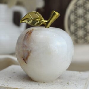 Jabĺčko Prosperity a Šťastia ZLATÝ ÓNYX / ARAGONIT stredné #8