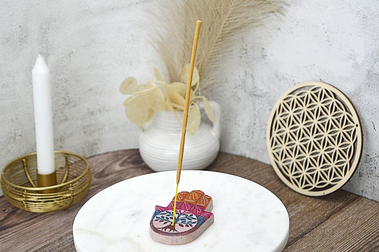 Kamenný stojan na Vonné Tyčinky - HAMSA + STROM ŽIVOTA