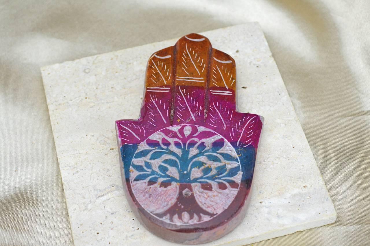 Kamenný stojan na Vonné Tyčinky - HAMSA + STROM ŽIVOTA