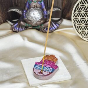 Kamenný stojan na Vonné Tyčinky - HAMSA + STROM ŽIVOTA