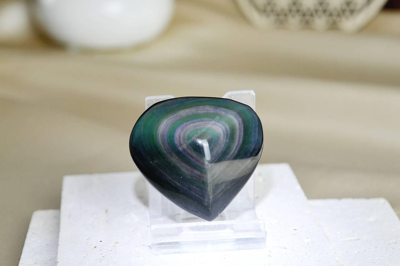 OBSIDIÁN DÚHOVÝ srdiečko #2 Od temnoty k svetlu, Šťastie, Ochrana AAA kvalita