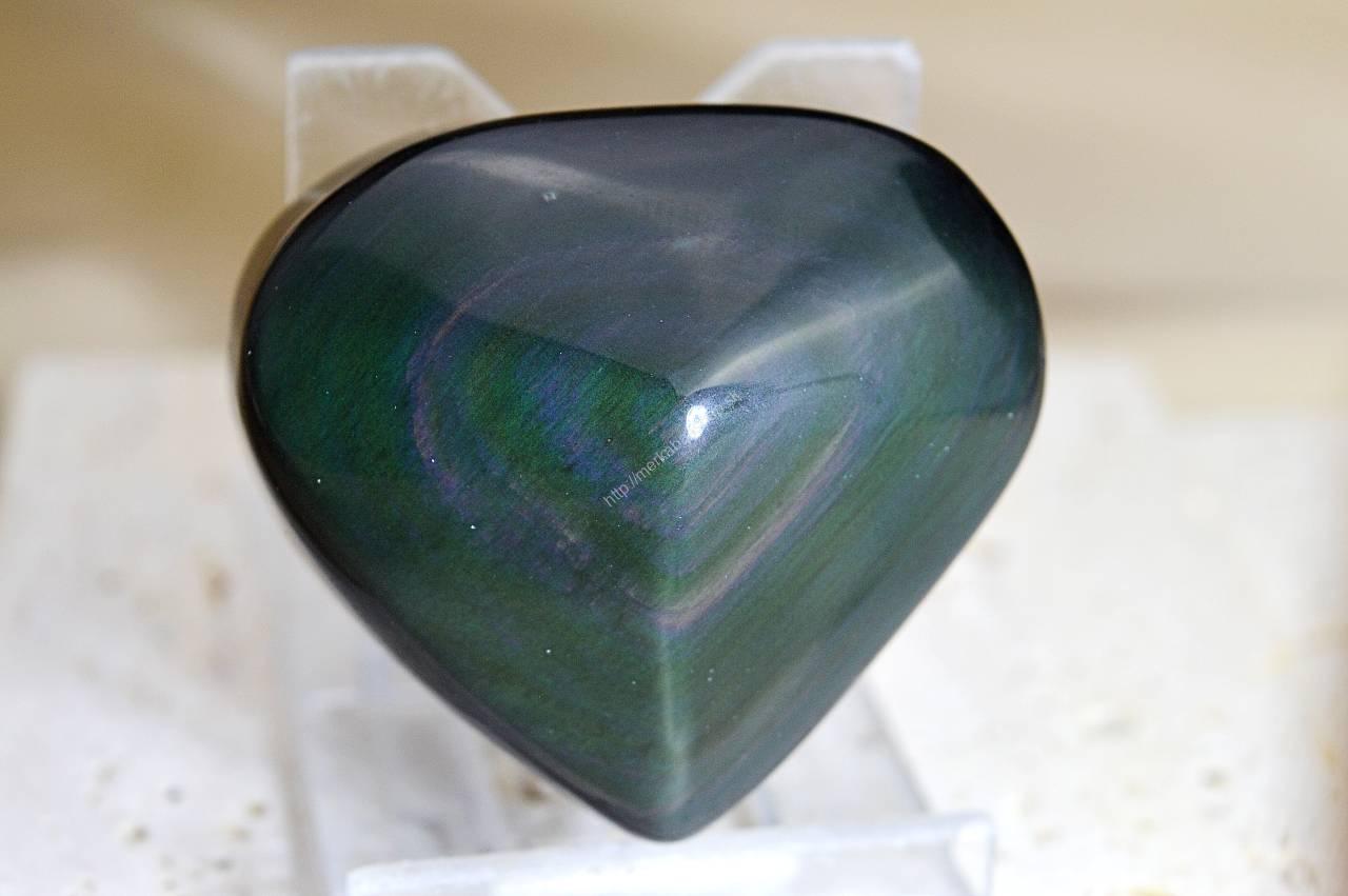 OBSIDIÁN DÚHOVÝ srdiečko #1 Od temnoty k svetlu, Šťastie, Ochrana AAA kvalita