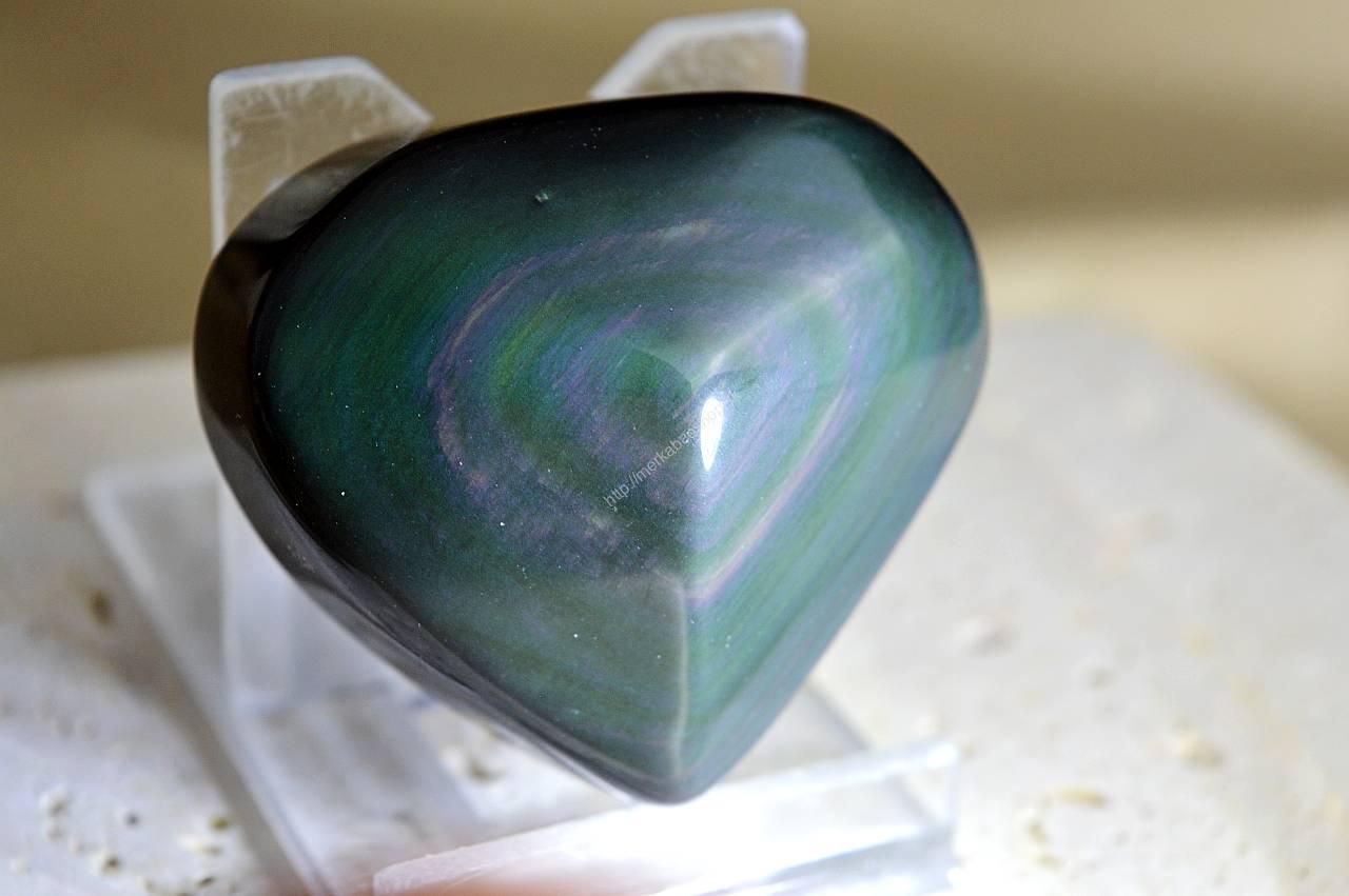 OBSIDIÁN DÚHOVÝ srdiečko #1 Od temnoty k svetlu, Šťastie, Ochrana AAA kvalita – Obrázok 2