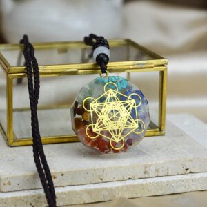 Orgonitový energetický  čakrový Amulet Metatronov Hexagon (harmónia a energia)