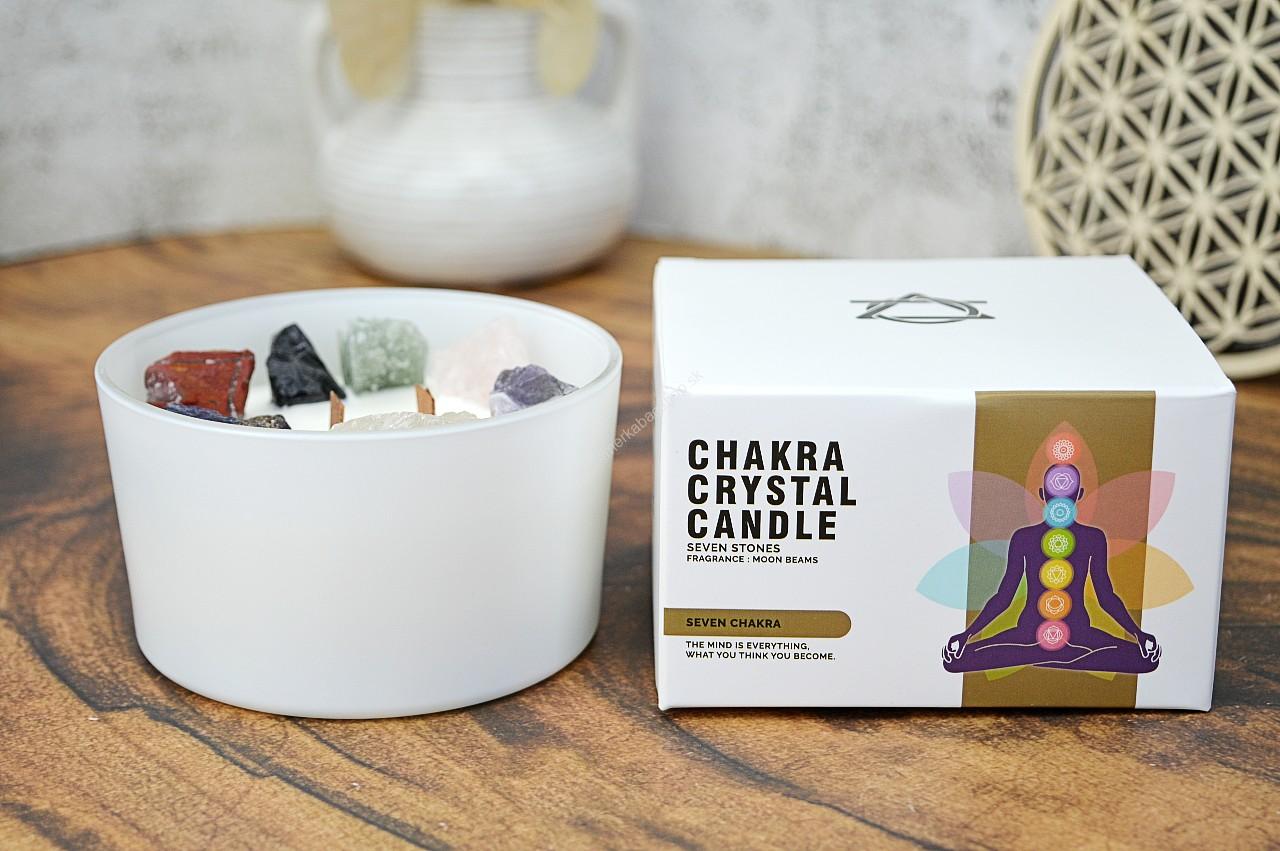 Prírodná Sójová Čakrová Sviečka s esenciálnymi olejmi a Drahými Kameňmi - 7 Čakier – Obrázok 3