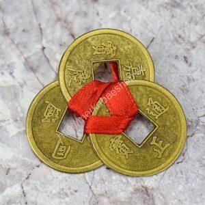 FENG SHUI talizman BOHATSTVA - Čínske mince s nekonečným uzlom