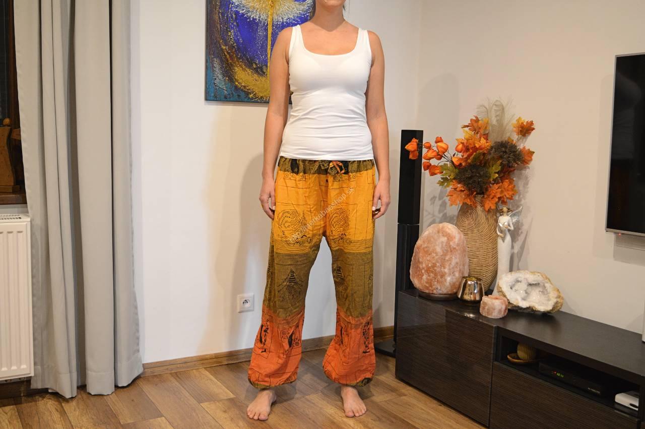 Jogové bavlnené Nohavice - Himalájska Potlač Oranžové – Obrázok 2