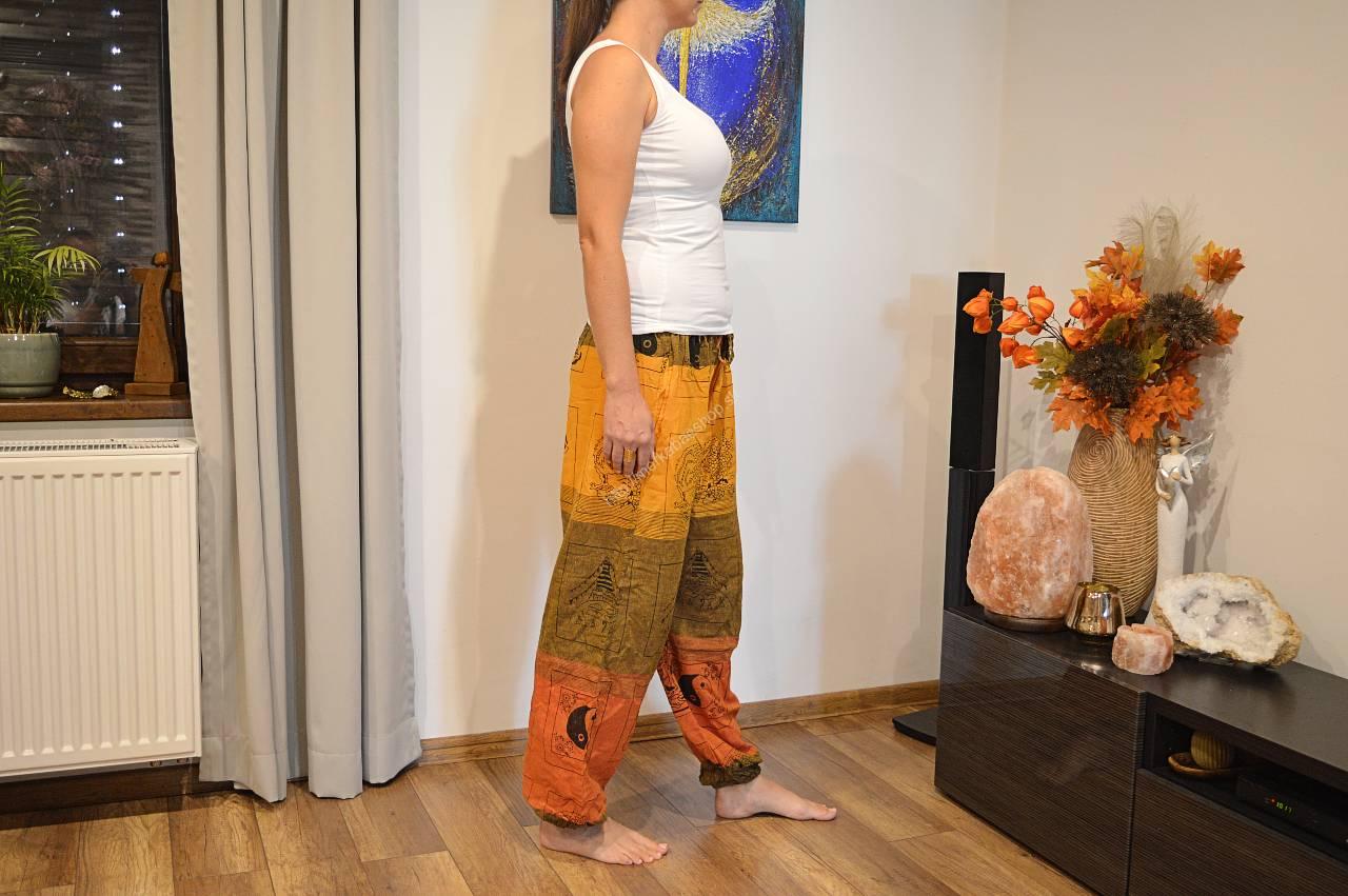 Jogové bavlnené Nohavice - Himalájska Potlač Oranžové