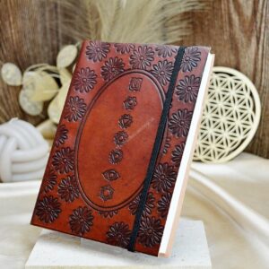 Koženný Zápisník s Gumičkou - Čakra Mandala