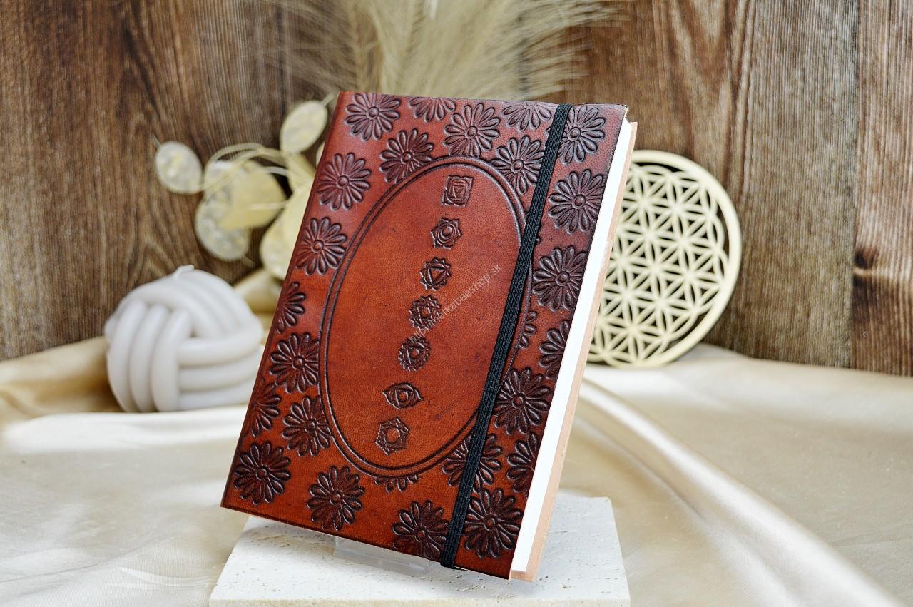 Koženný Zápisník s Gumičkou - Čakra Mandala
