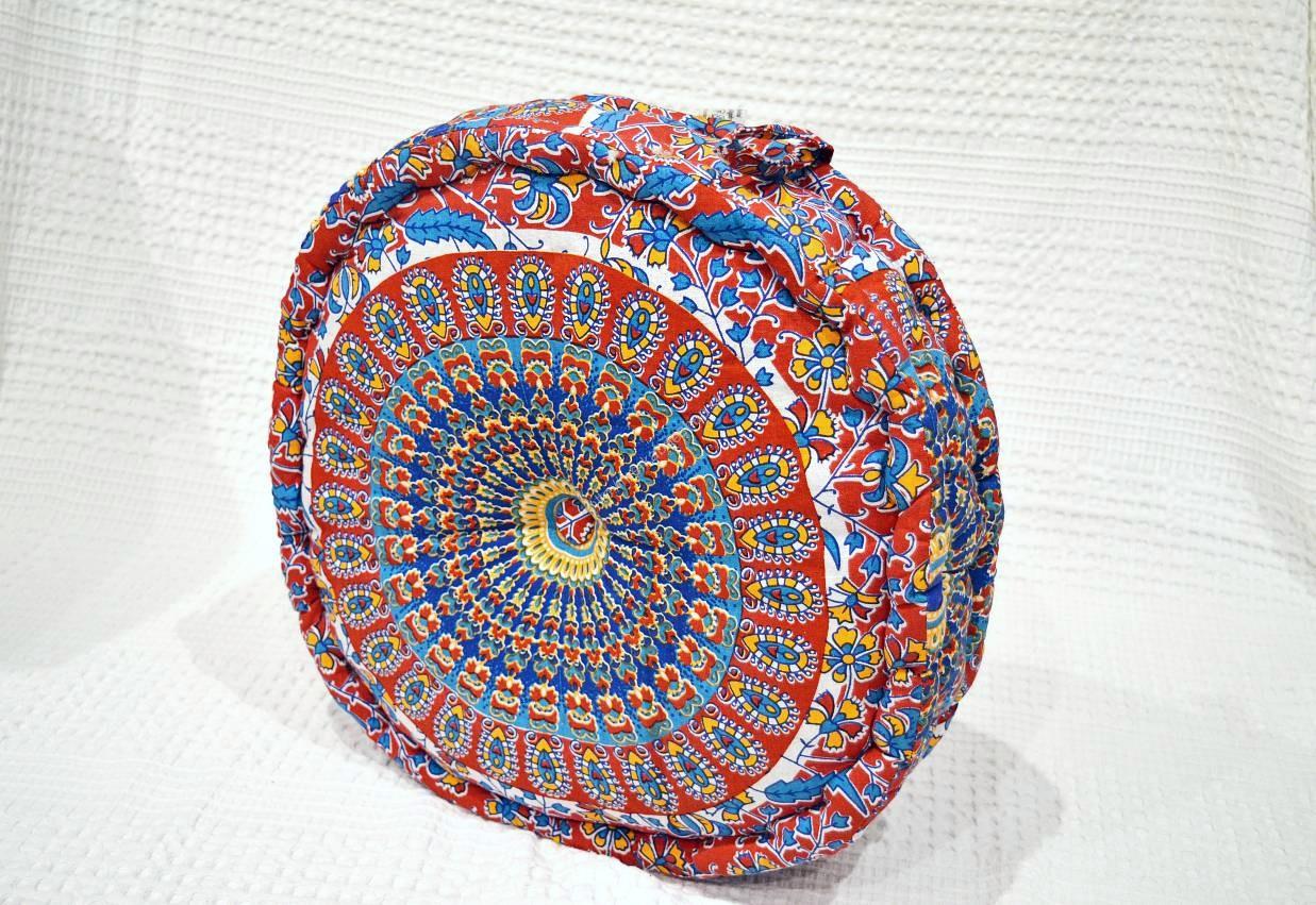 Meditačný vankúš MANDALA s rukoväťou červený 43cm