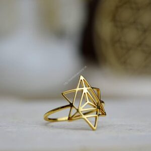 Prsteň MERKABA z Chirurgickej / nerezovej ocele zlatý