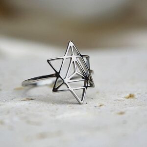 Prsteň MERKABA z Chirurgickej / nerezovej ocele strieborný
