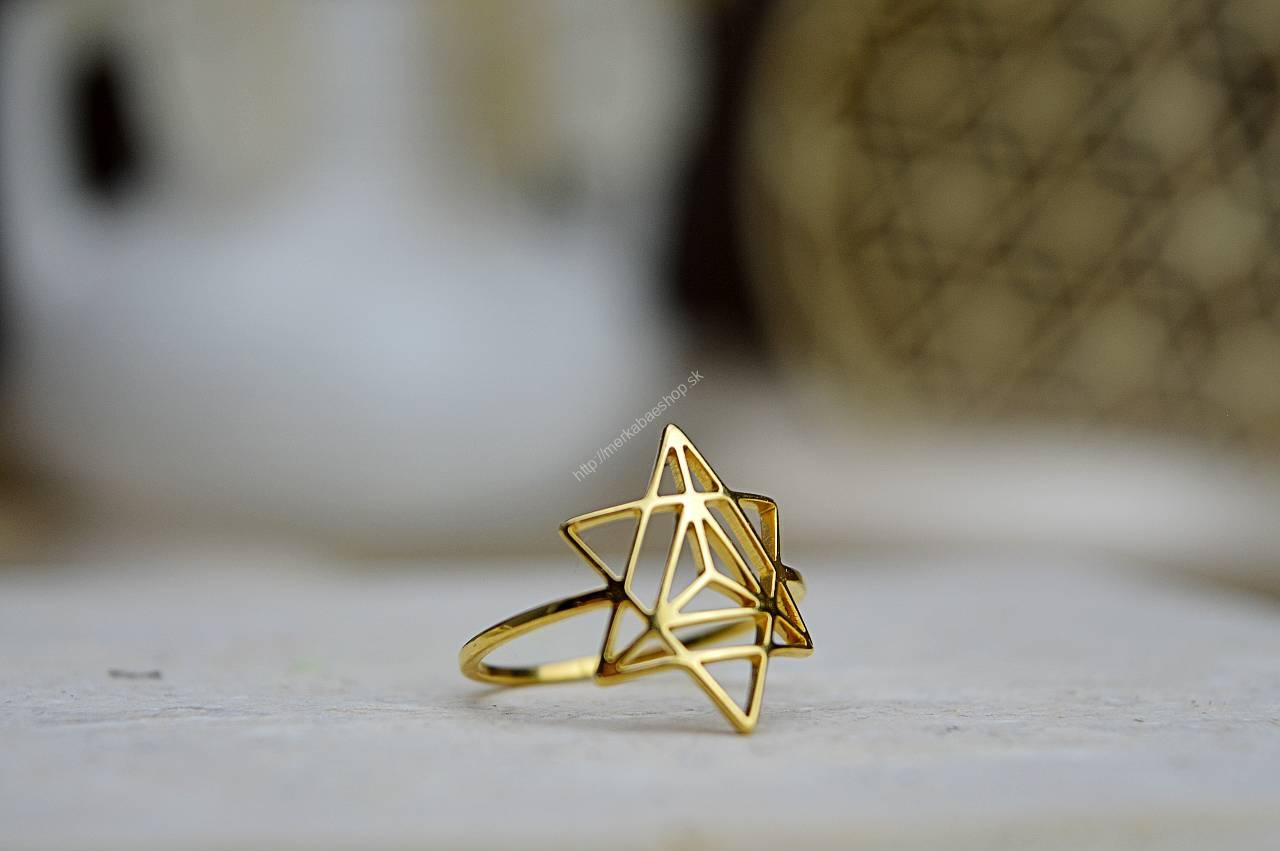Prsteň MERKABA z Chirurgickej / nerezovej ocele zlatý