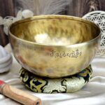 Veľká ručne tepaná Tibetská misa 1,5kg , 22cm + gong a vankúšik