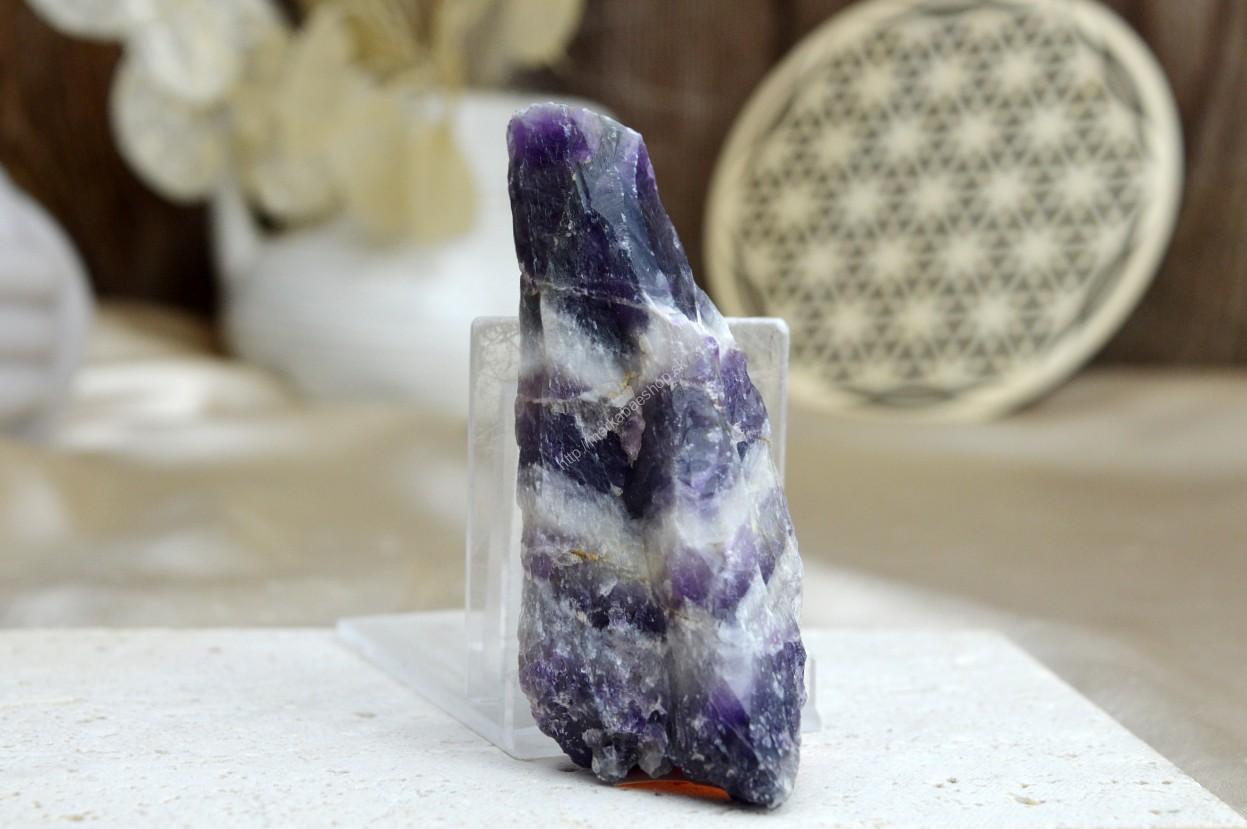 Surový AMETYST CHEVRON #4- Božskosť, Intuícia, Rovnováha, pokojný Spánok