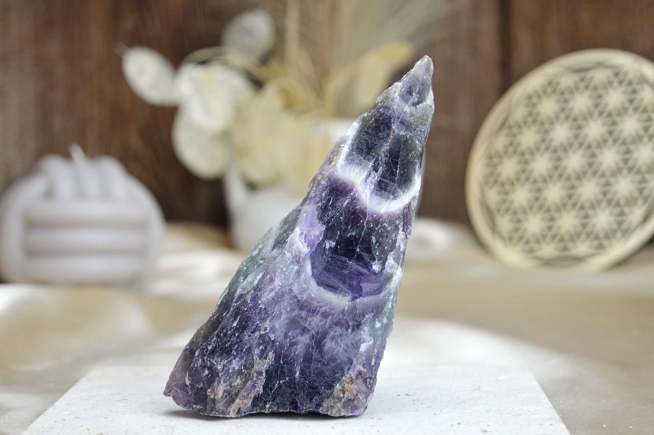 Surový AMETYST CHEVRON #5- Božskosť, Intuícia, Rovnováha, pokojný Spánok