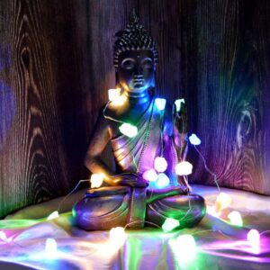 LED svetelná reťaz - MIX surových DRAHOKAMOV cca 19 kamienkov , 227cm