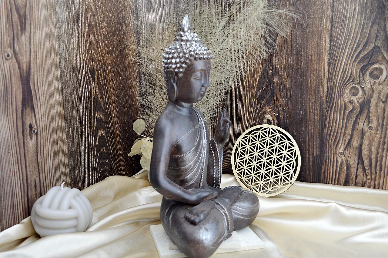 Soška BUDHA - meditujúci 31cm (živica) – Obrázok 3