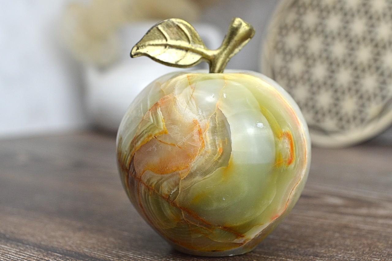 Jabĺčko Prosperity a Šťastia ZLATÝ ÓNYX / ARAGONIT stredné #2