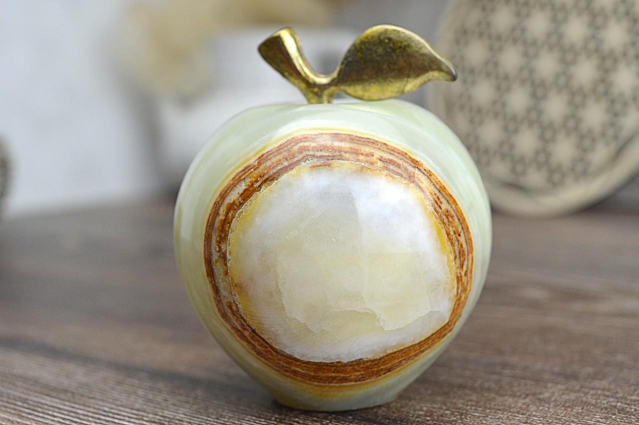 Jabĺčko Prosperity a Šťastia ZLATÝ ÓNYX / ARAGONIT stredné #3