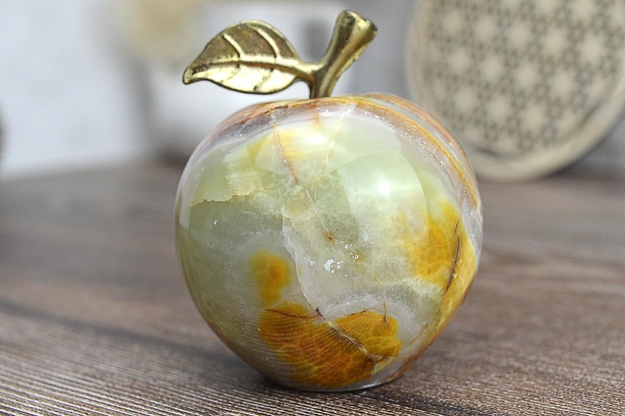 Jabĺčko Prosperity a Šťastia ZLATÝ ÓNYX / ARAGONIT stredné #4