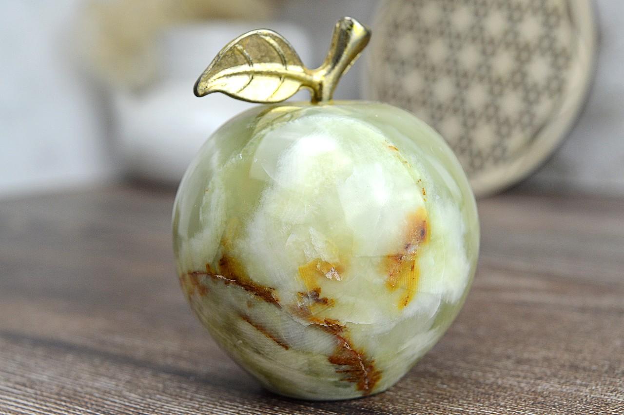 Jabĺčko Prosperity a Šťastia ZLATÝ ÓNYX / ARAGONIT stredné #7