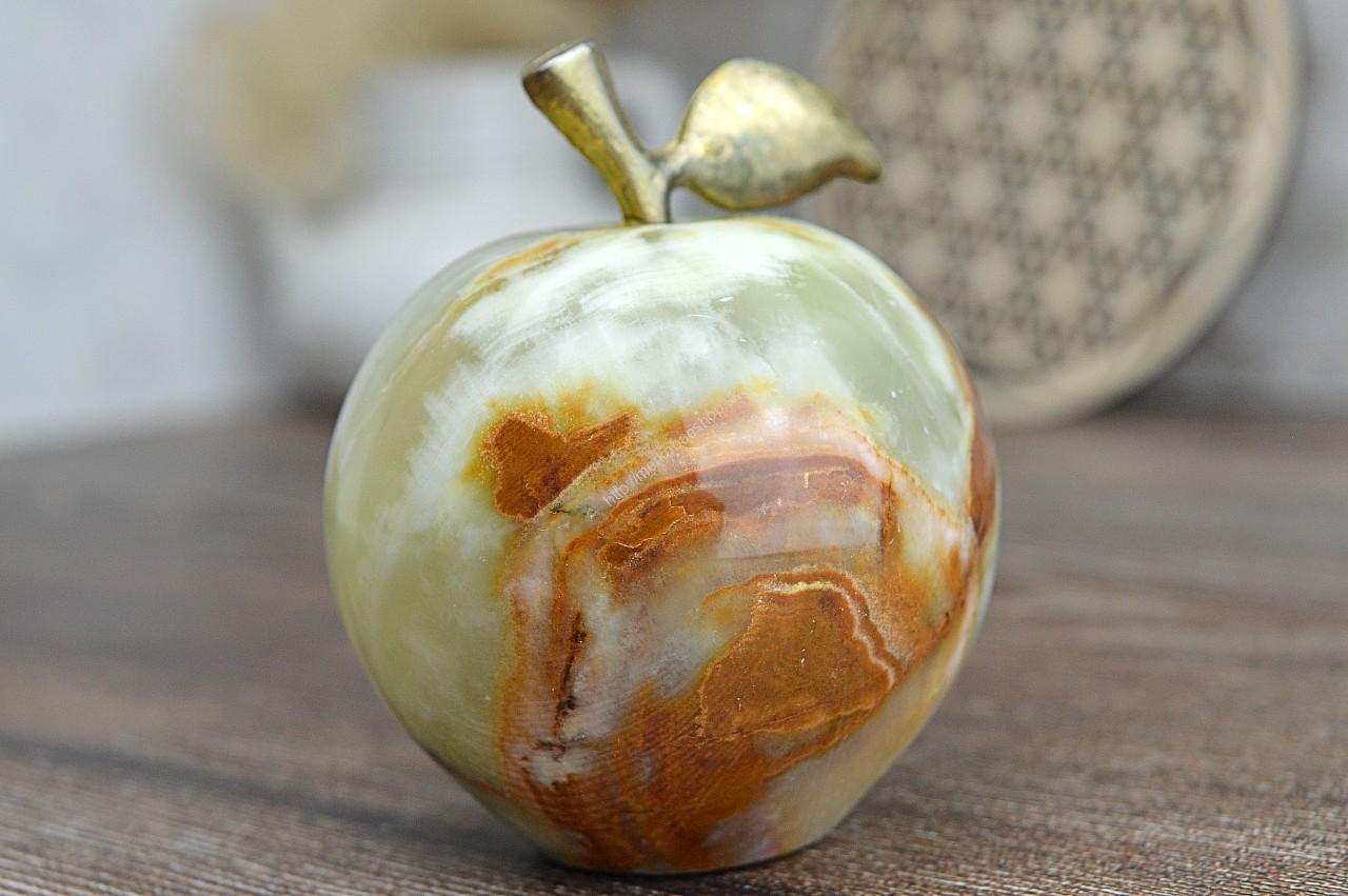 Jabĺčko Prosperity a Šťastia ZLATÝ ÓNYX / ARAGONIT stredné #7