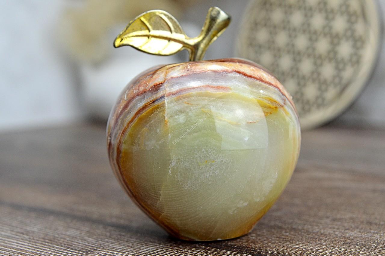 Jabĺčko Prosperity a Šťastia ZLATÝ ÓNYX / ARAGONIT stredné #9