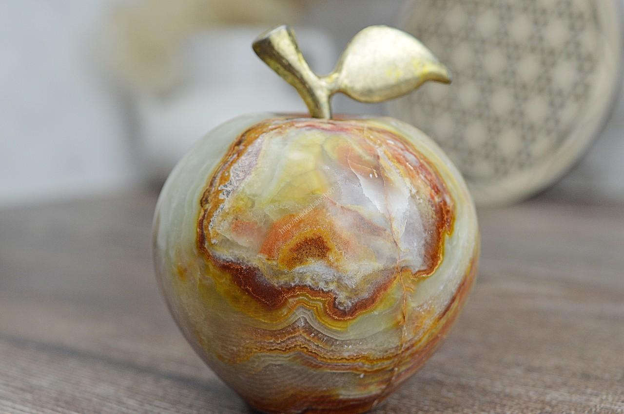 Jabĺčko Prosperity a Šťastia ZLATÝ ÓNYX / ARAGONIT stredné #9 – Obrázok 2